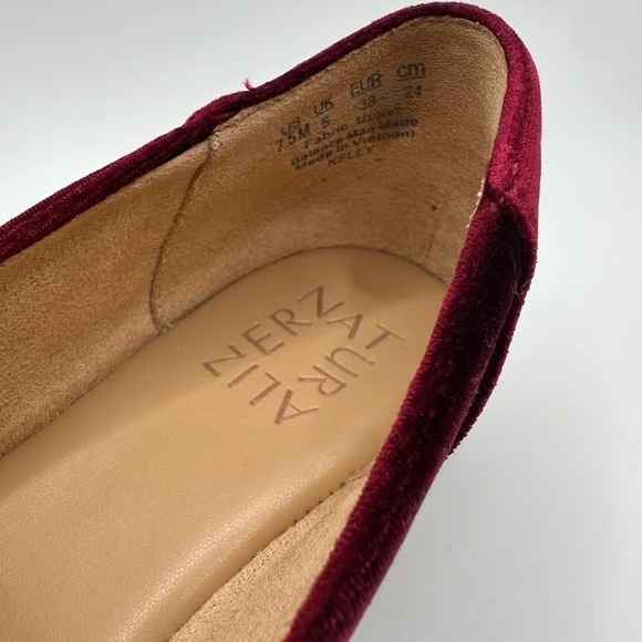 Naturalizer Kelly Velvet Mary Jane Flats in Cabernet Sauvignon - Picture 11 of 13